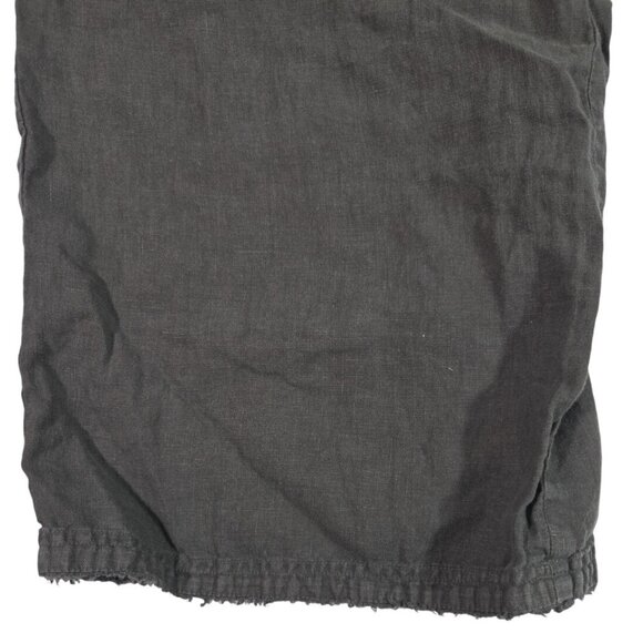 Anthropologie Cloth and Stone Linen Wide Leg Crop Fray Paperbag Pants Grey Sz M - Picture 6 of 7